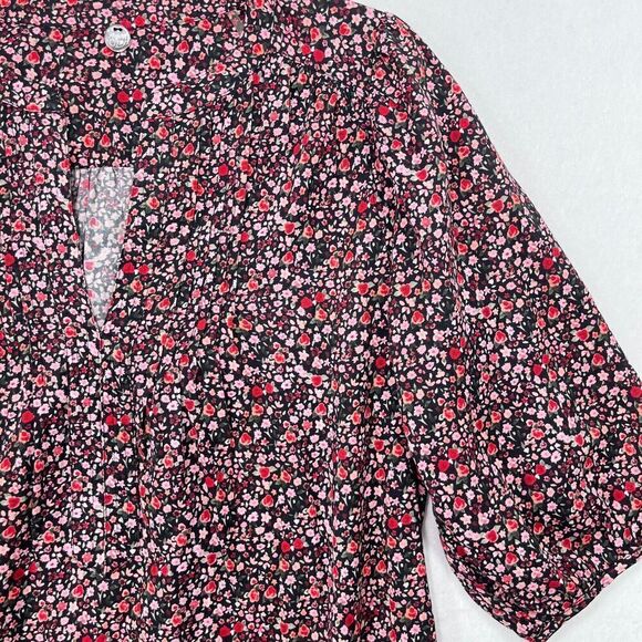 Margaret O'Leary Dress Women XS Black Pink Floral Midi Cottagecore Prairie Boho - Picture 15 of 15